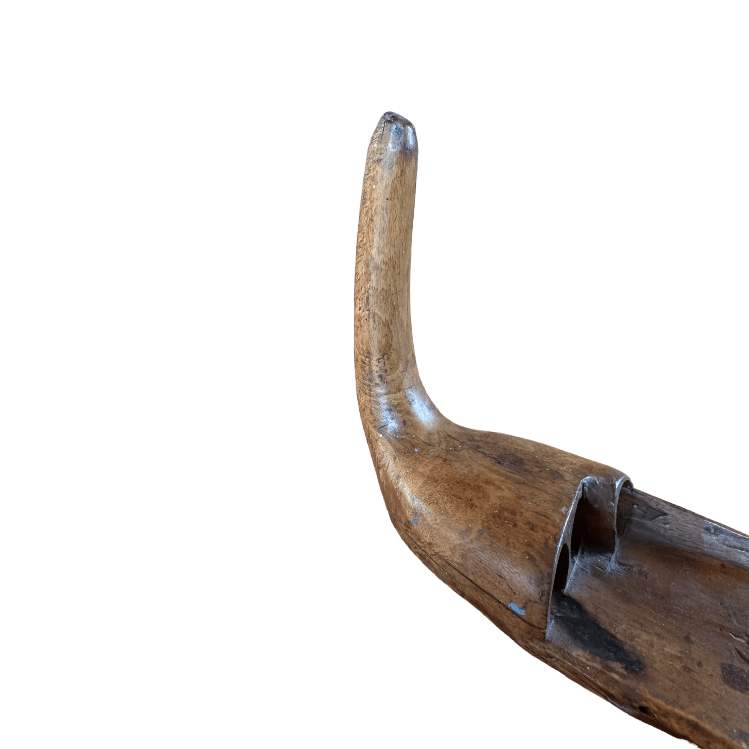 Vintage Indian Hand - Carved Wooden Sickle Finger Guard – Ideal as a Rustic Candle Holder or Coat HookThe Furniture Recycling Shop
