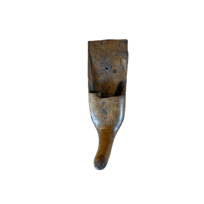 Vintage Indian Hand - Carved Wooden Sickle Finger Guard – Ideal as a Rustic Candle Holder or Coat HookThe Furniture Recycling Shop
