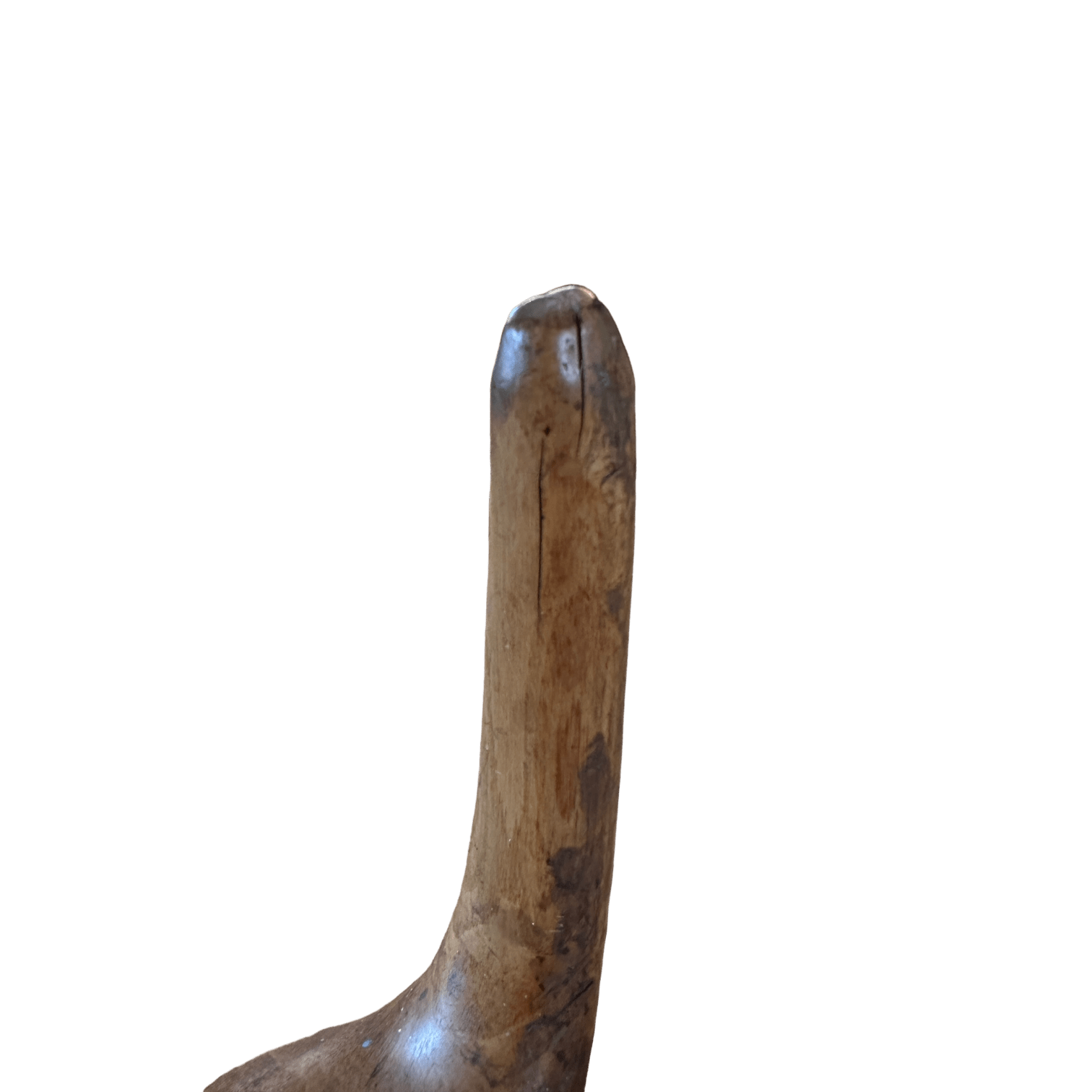 Vintage Indian Hand - Carved Wooden Sickle Finger Guard – Ideal as a Rustic Candle Holder or Coat HookThe Furniture Recycling Shop