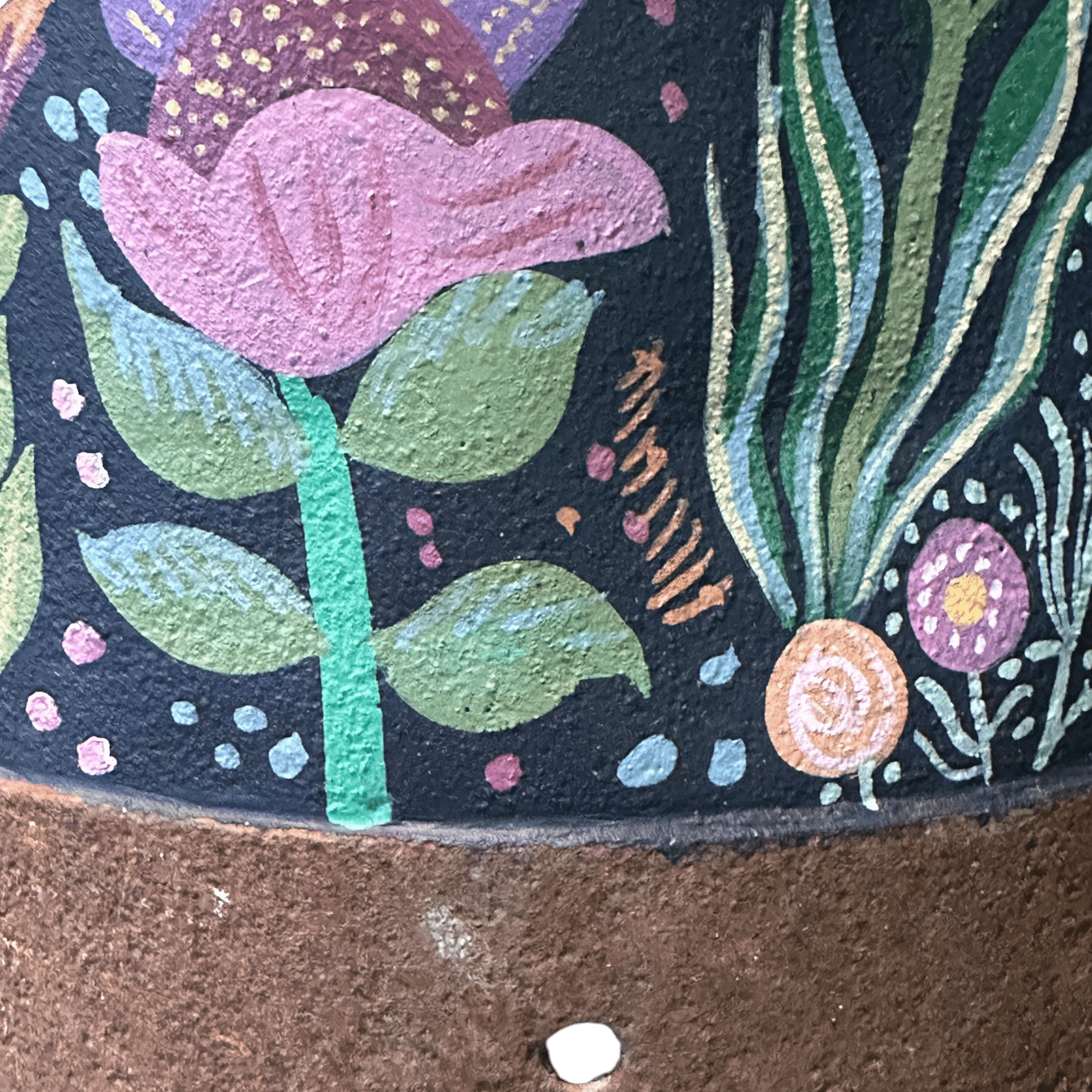 Vintage Metal Milk Churn With Hand Painted Floral PatternsThe Furniture Recycling Shop