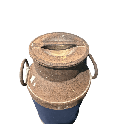 Vintage Metal Milk Churn With Hand Painted Floral PatternsThe Furniture Recycling Shop