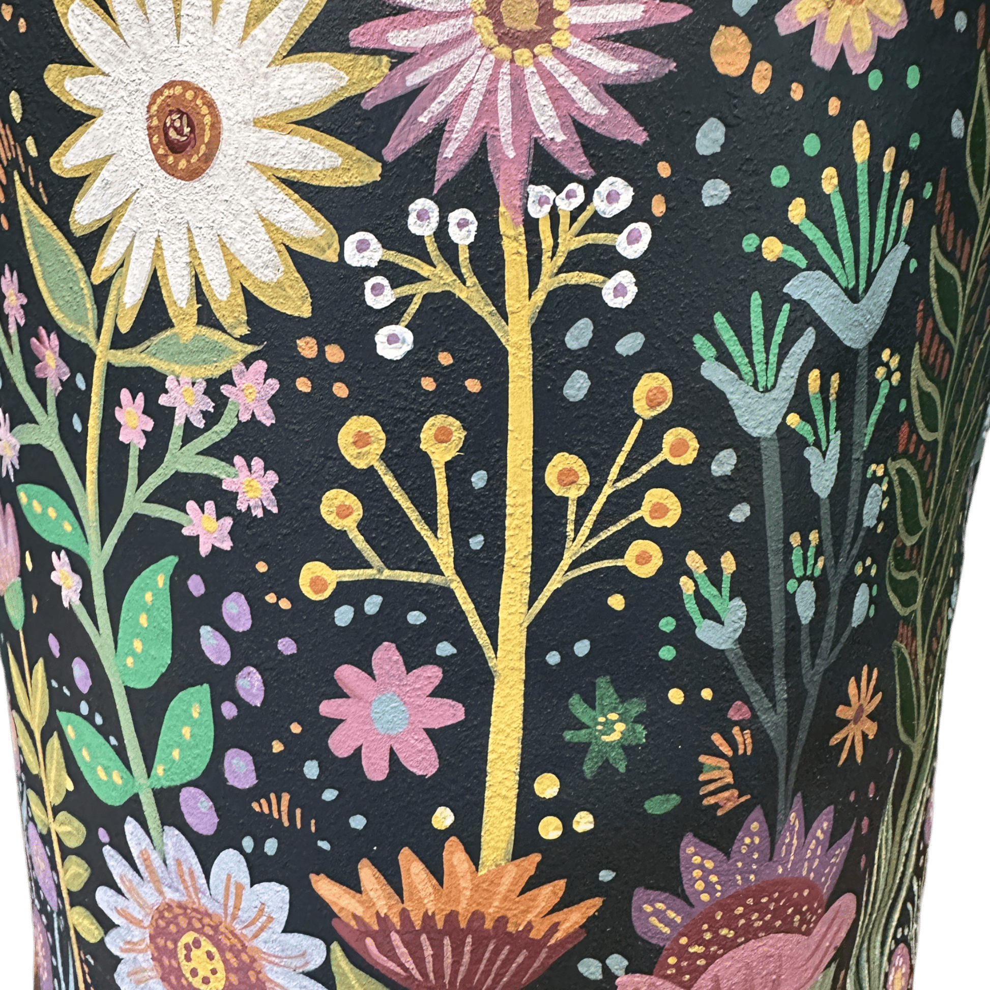 Vintage Metal Milk Churn With Hand Painted Floral PatternsThe Furniture Recycling Shop