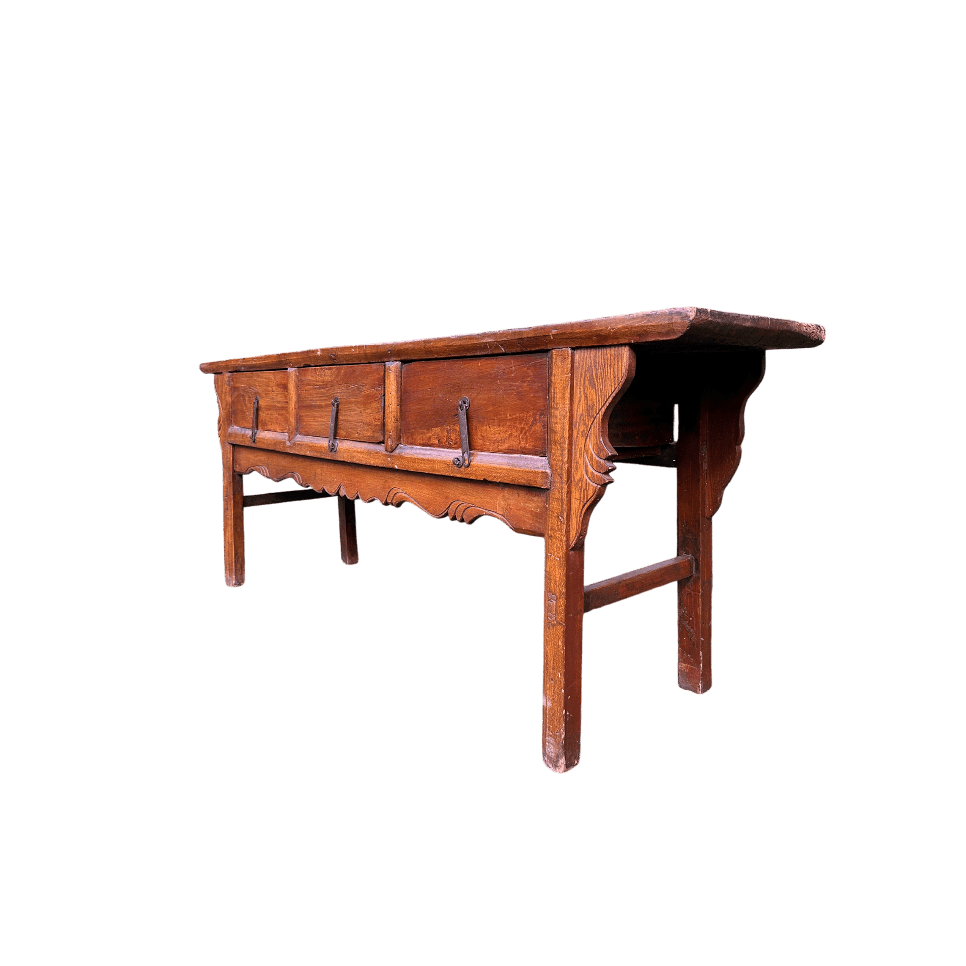 Vintage Rustic Oriental Style Alter Low Console Hall TableThe Furniture Recycling Shop