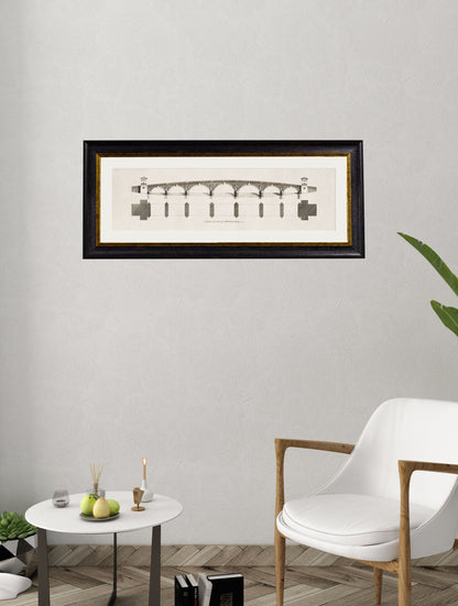 c 1756 a design intended for westminster in size 95 x 38cm - glass-fronted framed wall art print with solid wood frame, adds elegance to your decor