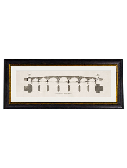 c 1737 chatsworth park bridge framed print - premium glass-fronted framed art print with solid wood frame, perfect for statement wall decor