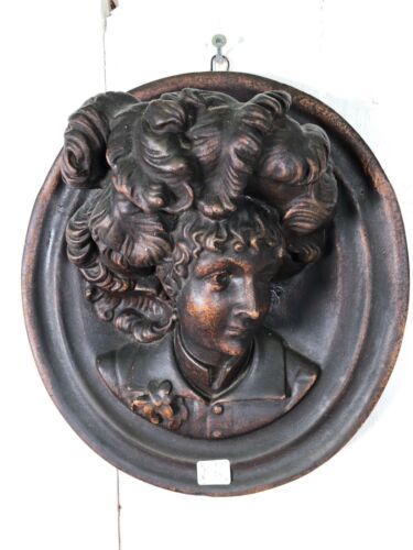 Belgian Moulded Wall Plaque Of A Figure. Wall Hanging Decor