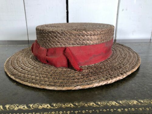Vintage Straw Boaters Hat
