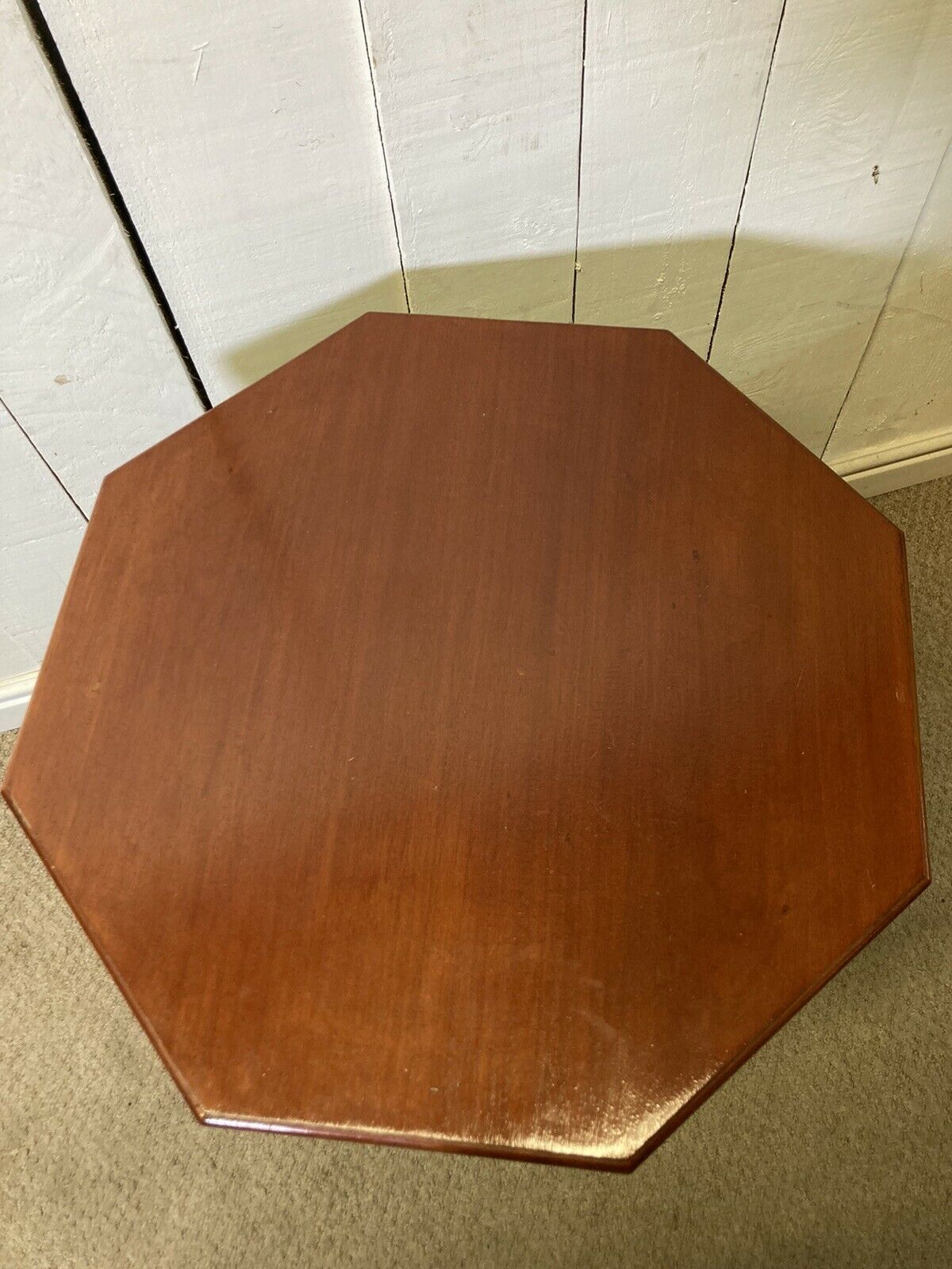 Vintage Octagonal Side Table Occasional Table Painted Legs On Brass Castors