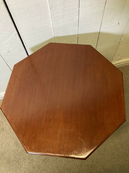 Vintage Octagonal Side Table Occasional Table Painted Legs On Brass Castors