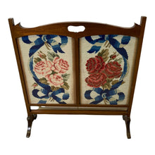 Load image into Gallery viewer, Vintage Mahogany Embroidered Fire Screen
