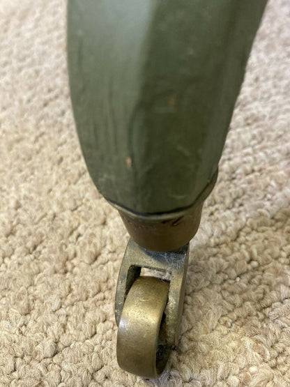 Vintage Octagonal Side Table Occasional Table Painted Legs On Brass Castors