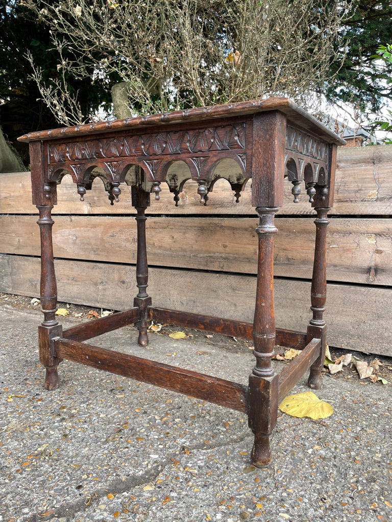 Ornate Edged Oak Occasional Side Table