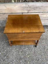 Load image into Gallery viewer, Vintage Mid Century Sewing Box Trolley Side Table
