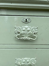 Load image into Gallery viewer, Satin Green Painted Distressed Victorian Chest of Drawers (Needs some TLC)
