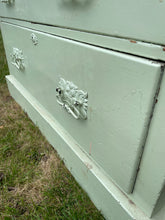 Load image into Gallery viewer, Satin Green Painted Distressed Victorian Chest of Drawers (Needs some TLC)
