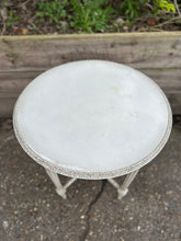 Load image into Gallery viewer, Round White Painted French Style Ornate Round Side End Lamp Table
