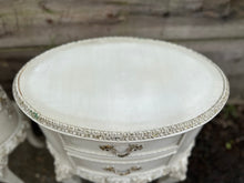 Load image into Gallery viewer, Pair Of White Painted French Style Ornate Bedside Tables
