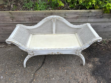 Load image into Gallery viewer, White Painted French Style Ornate Love Seat Bench Bedroom Seating
