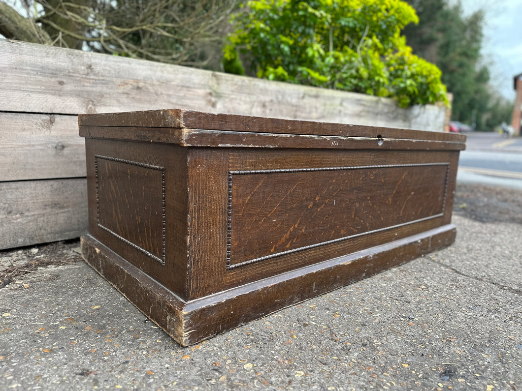 Antique Large Low Storage Trunk Chest Coffee Table