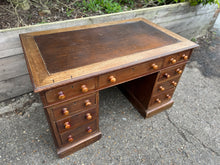 Load image into Gallery viewer, Antique Victorian Pedestal Writing Desk
