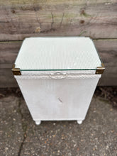 Load image into Gallery viewer, Ratan Laundry Chest Box Painted In White With Glass Top
