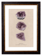 Load image into Gallery viewer, Amethyst Crystal Gemstone Artwork Print. Framed Healing Crystal Wall Art PictureVintage Frog T/APictures &amp; Prints

