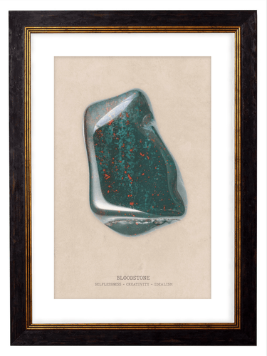 Bloodstone Gemstone Artwork Print. Framed Healing Crystal Wall Art PictureVintage Frog T/APictures & Prints