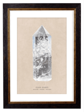 Load image into Gallery viewer, Clear Quartz Crystal Gemstone Artwork Print. Framed Healing Crystal Wall Art PictureVintage Frog T/APictures &amp; Prints
