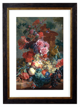 Load image into Gallery viewer, Flowers and Fruit Still Life - Referencing Antique 1900s Flower Arrangement Artwork Print. Framed Wall Art PictureVintage Frog T/APictures &amp; Prints
