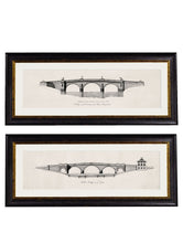 Load image into Gallery viewer, Framed Architectural Elevations of Bridges Prints - Referenced From A 1700s Architectural Elevation EngravingVintage FrogPictures &amp; Prints
