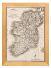 Load image into Gallery viewer, Framed Map Of Ireland Print - Referenced From An Original 1800s MapVintage FrogPictures &amp; Prints
