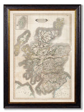 Load image into Gallery viewer, Framed Map of Scotland Print - Referenced From an Original 1800s MapVintage FrogPictures &amp; Prints
