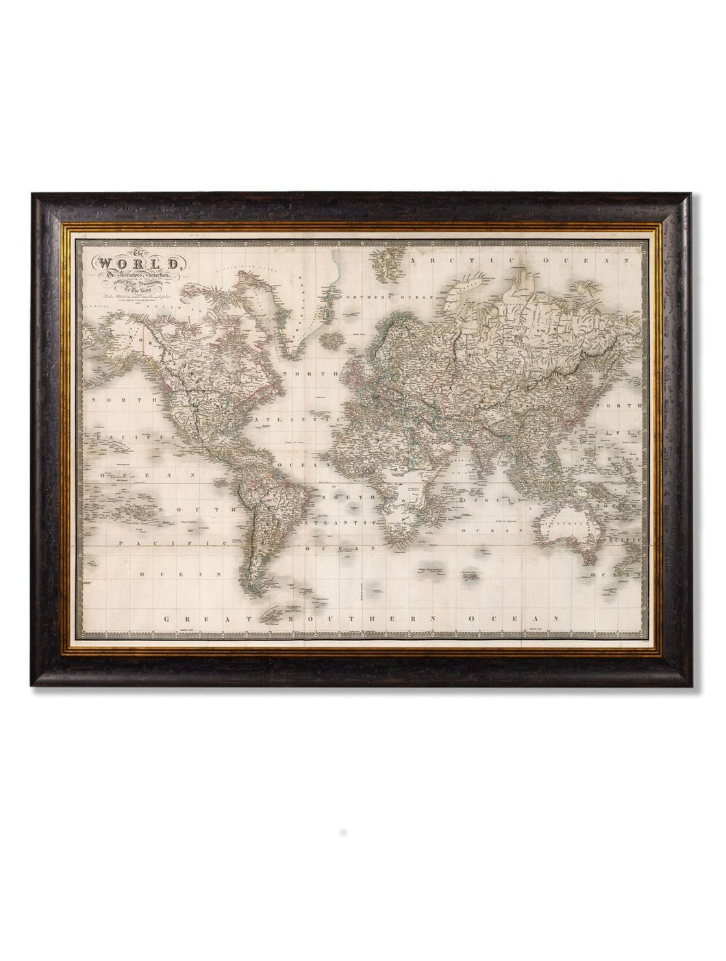 Framed Map Of The World Print - Referenced From An Original 1800s MapVintage FrogPictures & Prints
