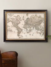 Load image into Gallery viewer, Framed Map Of The World Print - Referenced From An Original 1800s MapVintage FrogPictures &amp; Prints
