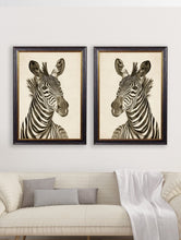 Load image into Gallery viewer, Framed Zebra Illustrations - Referenced From 1900s PrintsVintage Frog T/APictures &amp; Prints
