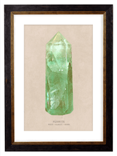 Load image into Gallery viewer, Green Fluorite Crystal Gemstone Artwork Print. Framed Healing Crystal Wall Art PictureVintage Frog T/APictures &amp; Prints
