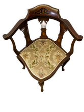 Load image into Gallery viewer, Edwardian Mahogany Inlaid Corner Chair
