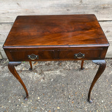 Load image into Gallery viewer, Vintage Mahogany Small Console Side Table On Cabriole Legs With Two Drawers
