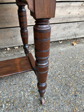 Load image into Gallery viewer, Antique Mahogany Desk Console Table On Turned Legs And Castors
