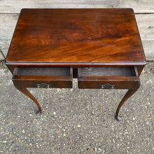 Load image into Gallery viewer, Vintage Mahogany Small Console Side Table On Cabriole Legs With Two Drawers
