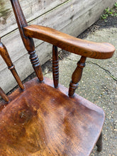 Load image into Gallery viewer, Antique Elm Wood Grandad Chair

