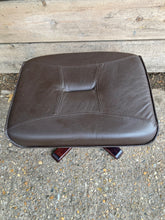 Load image into Gallery viewer, Danish Brown Leather Foot Stool
