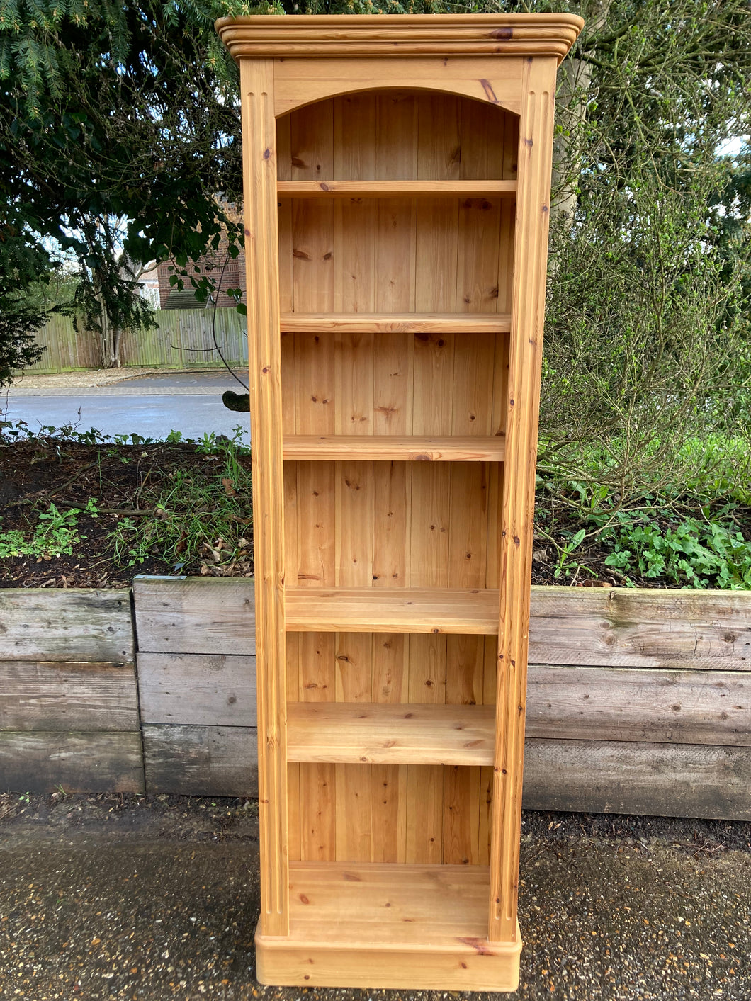 Solid Pine Bookcase Four Adjustable Shelves