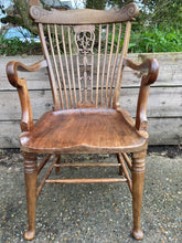 Load image into Gallery viewer, Victorian Hardwood Carver Chair Kitchen Chair Carved Details
