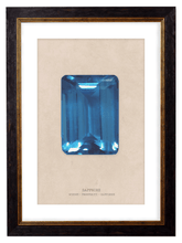 Load image into Gallery viewer, Sapphire Crystal Gemstone Artwork Print. Framed Healing Crystal Wall Art PictureVintage Frog T/APictures &amp; Prints
