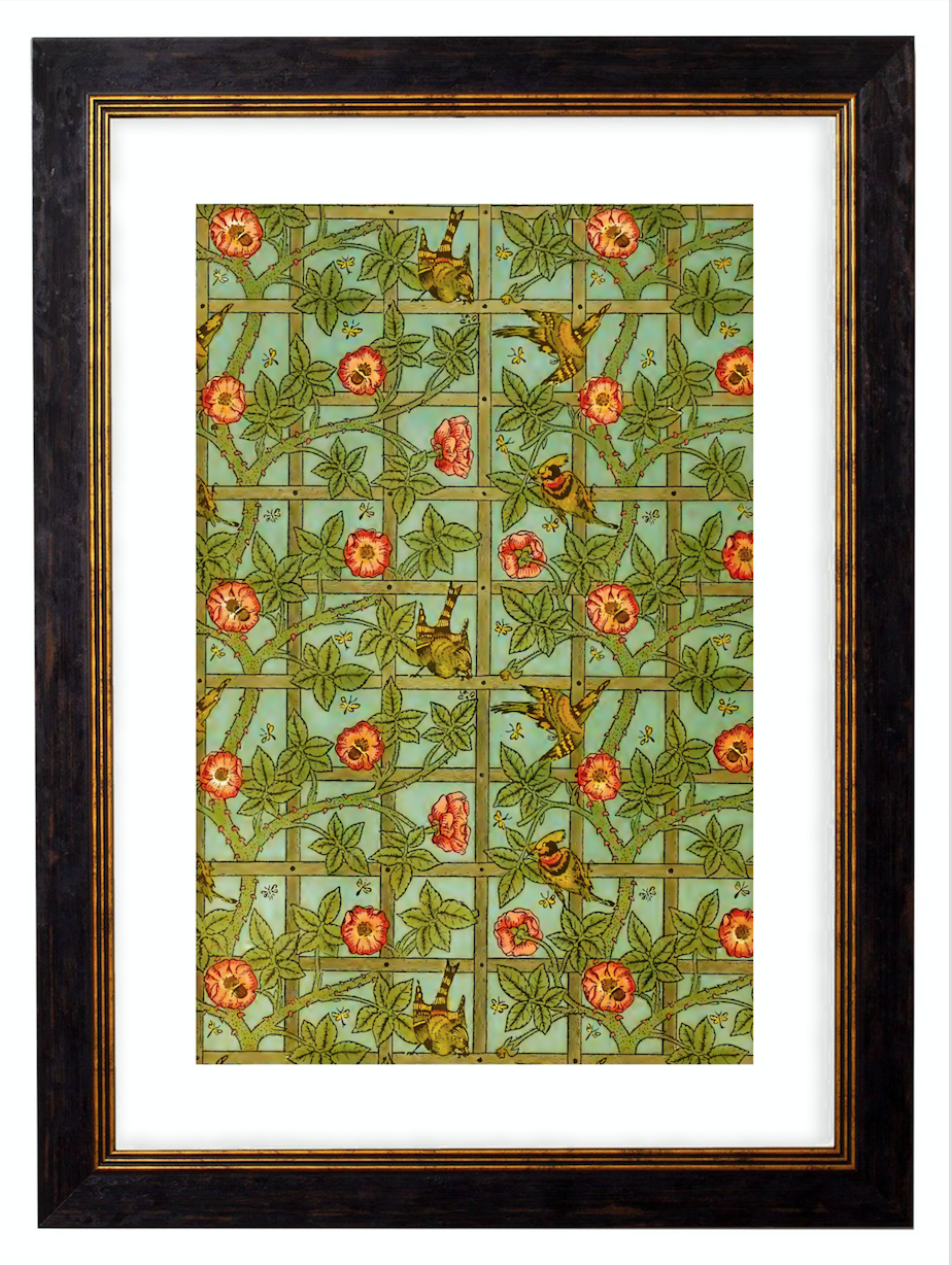 Trellis - William Morris Pattern Artwork Print. Framed Wall Art PictureVintage Frog T/APictures & Prints