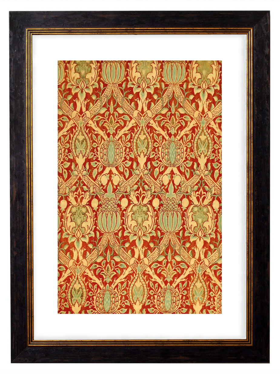 Velvet Broche - William Morris Pattern Artwork Print. Framed Wall Art PictureVintage Frog T/APictures & Prints