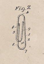 Load image into Gallery viewer, Victorian Paperclip Patent Design, Print of Vintage Paperclip Blueprint - 1900s Artwork Print. Framed Wall Art PictureVintage Frog T/APictures &amp; Prints
