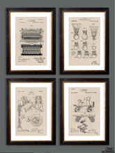 Load image into Gallery viewer, Victorian Patent Designs, Prints of Vintage Blueprints - 1900s Artwork Print. Framed Wall Art PictureVintage Frog T/APictures &amp; Prints
