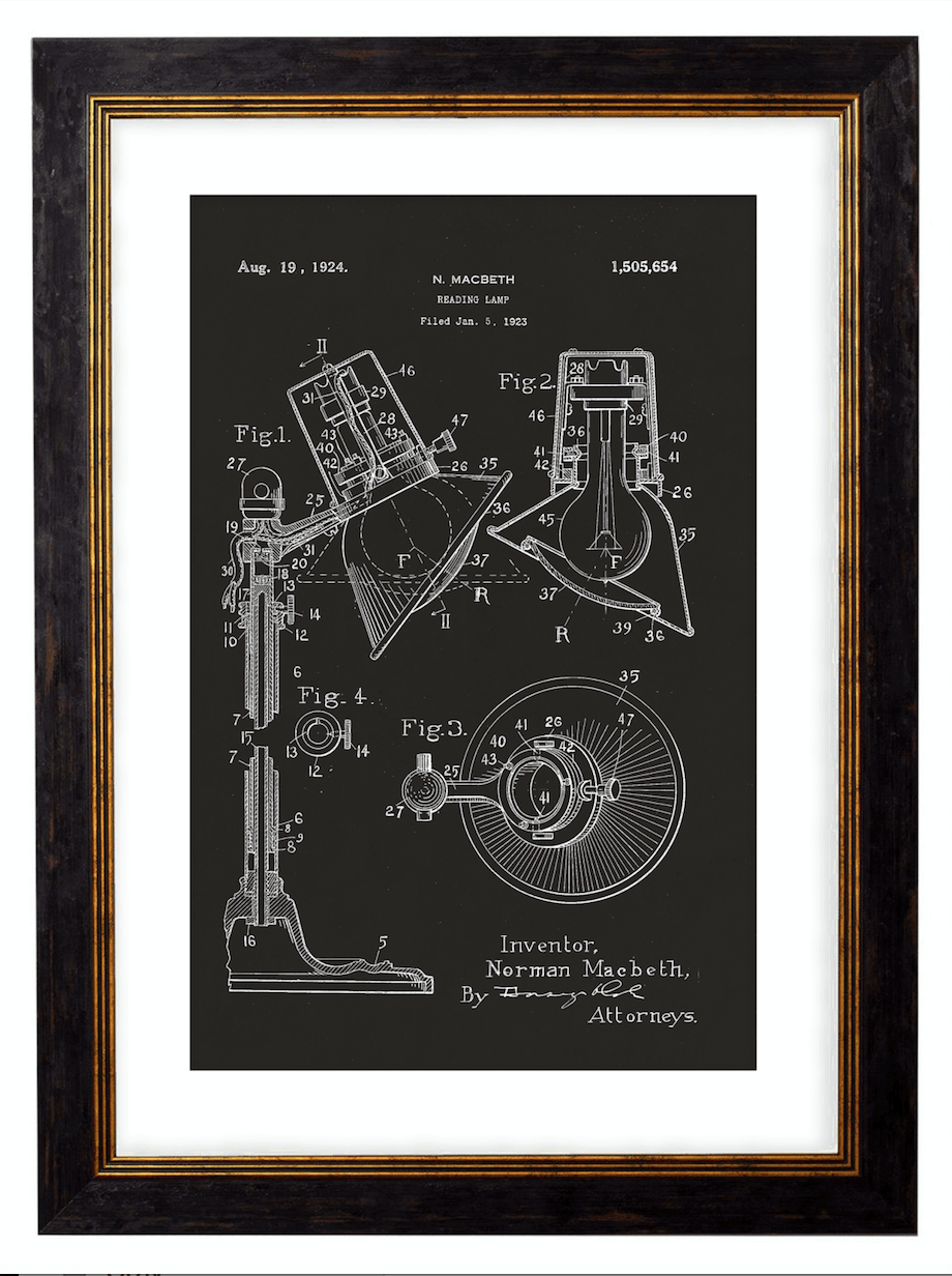 Victorian Patent Designs, Prints of Vintage Blueprints - 1900s Artwork Print. Framed Wall Art PictureVintage Frog T/APictures & Prints